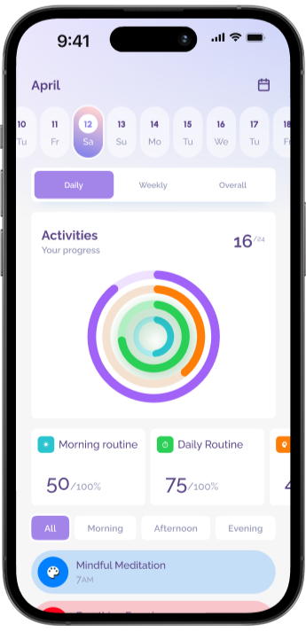Scheduling confirmation screen in the app